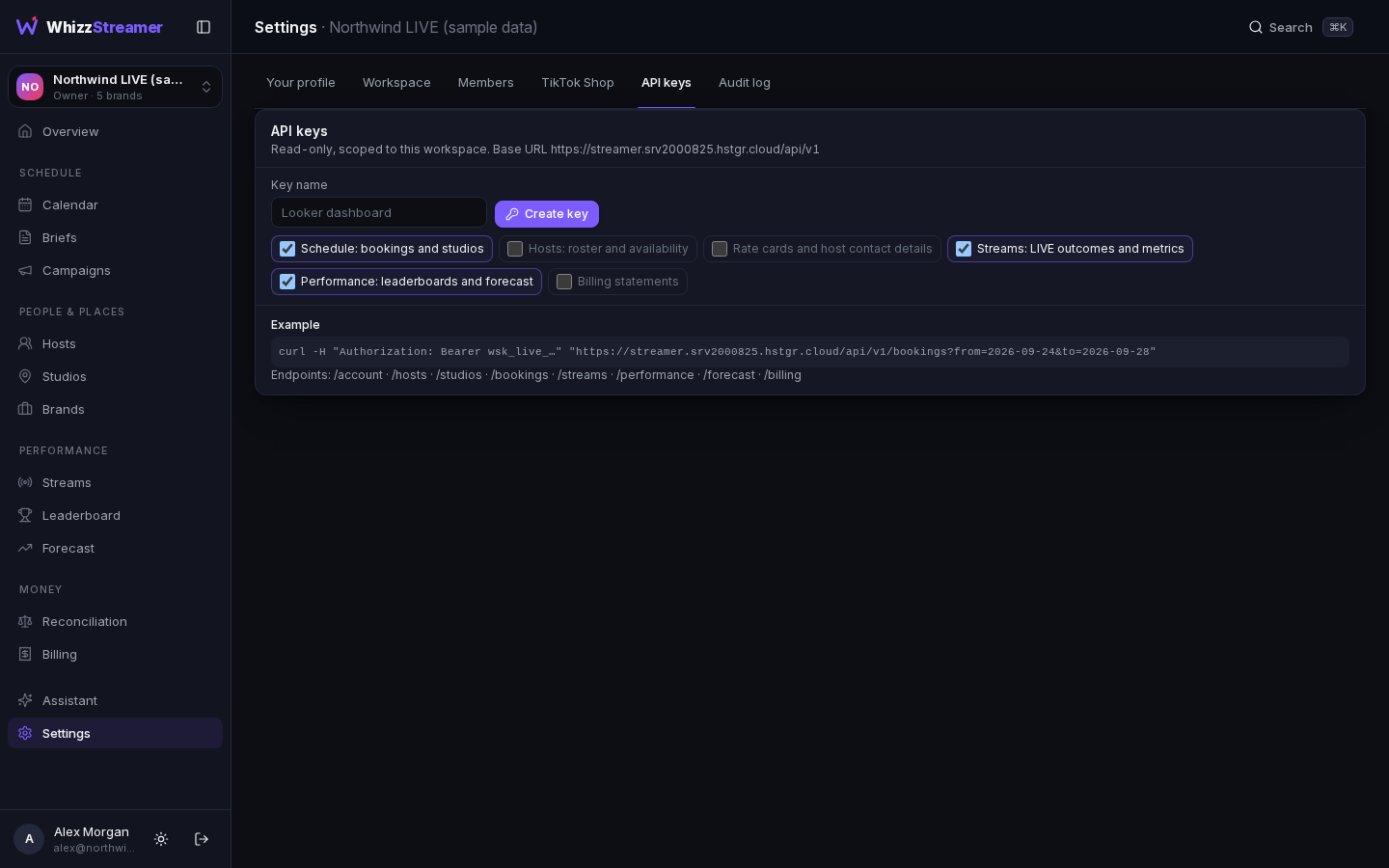 API in WhizzStreamer